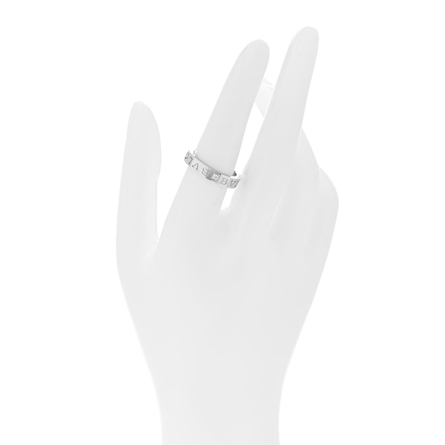 18K White Gold Diamond B.Zero1 Essential Band Ring 55 7.25