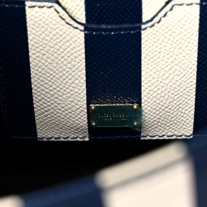 Dolce & Gabbana Dauphine Embroidered Striped Print Medium Miss Sicily Satchel White 6 of 13