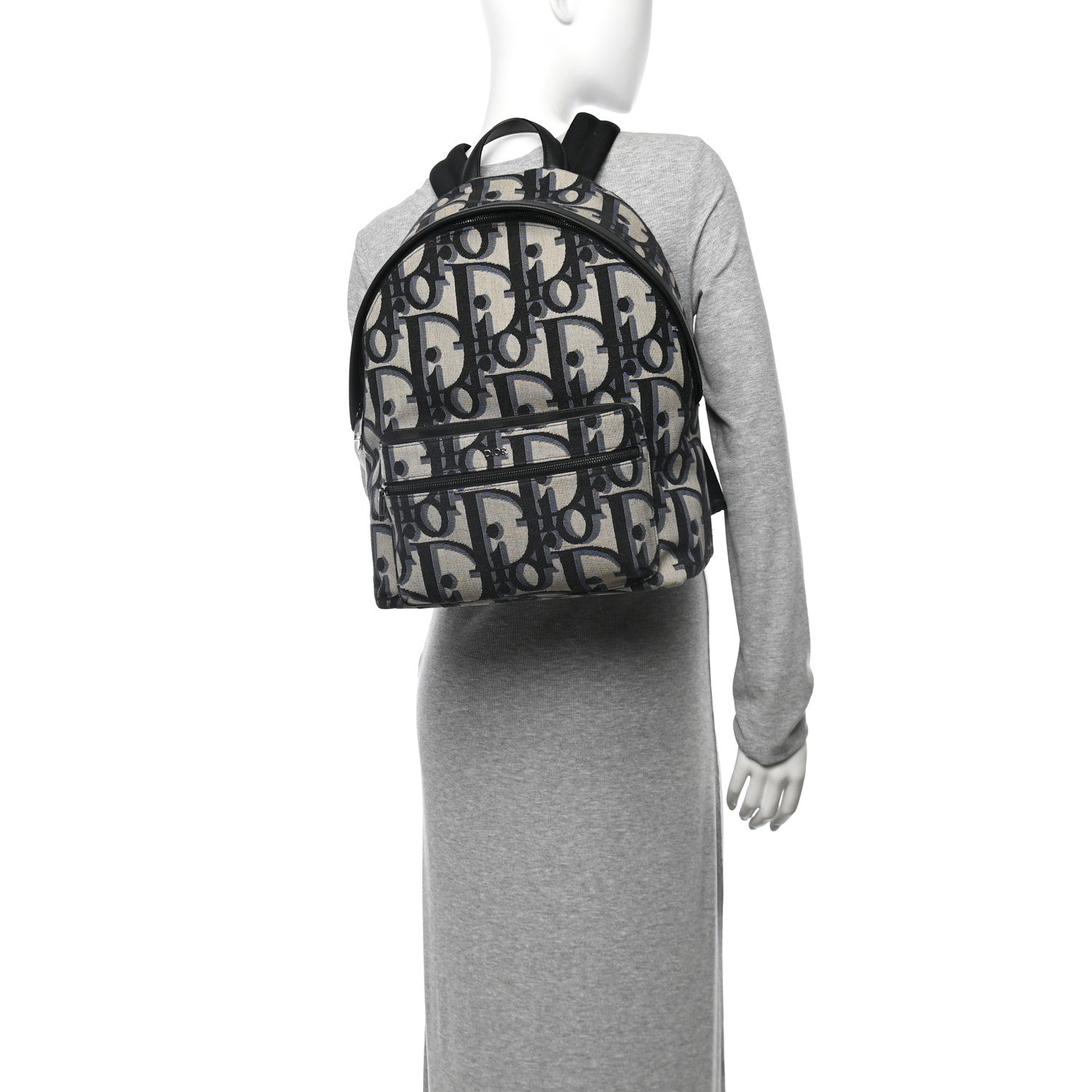 Christian Dior Oblique Maxi Calfskin Rider Kid's Backpack Beige Blue 2 of 9