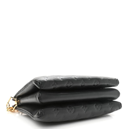 Louis Vuitton Lambskin Embossed Monogram Coussin PM Black 4 of 10
