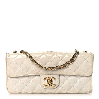 Chanel Patent Quilted Evening Star East West Flap White 1 of 13