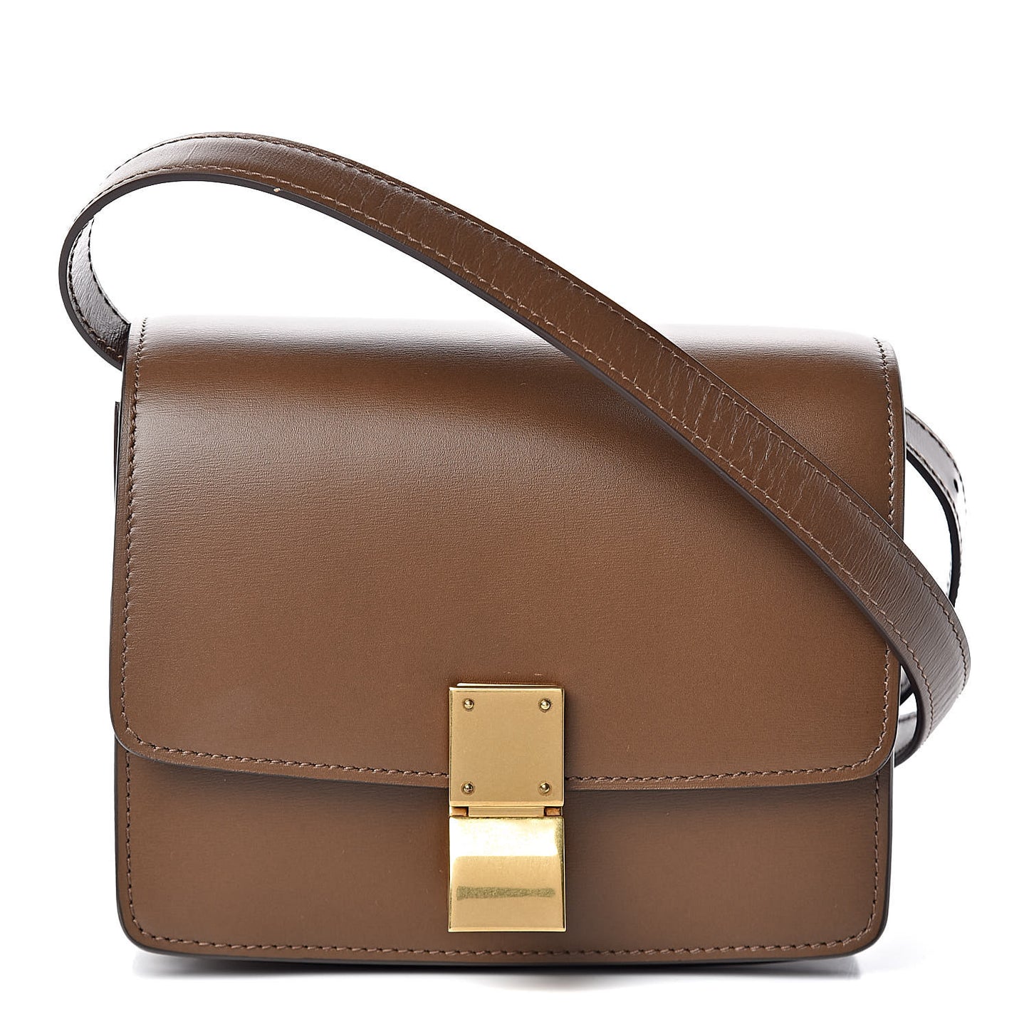 Box Calfskin Small Classic Box Flap Bag Camel