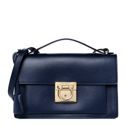 Salvatore Ferragamo Calfskin Aileen Navy 1 of 8
