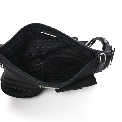 Prada Tessuto Nylon Soft Calfskin Sling Belt Bag Black 4 of 7