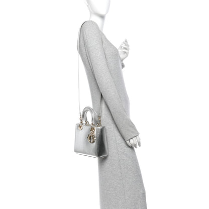 Christian Dior Metallic Lizard Small Lady Dior Argent 2 of 10