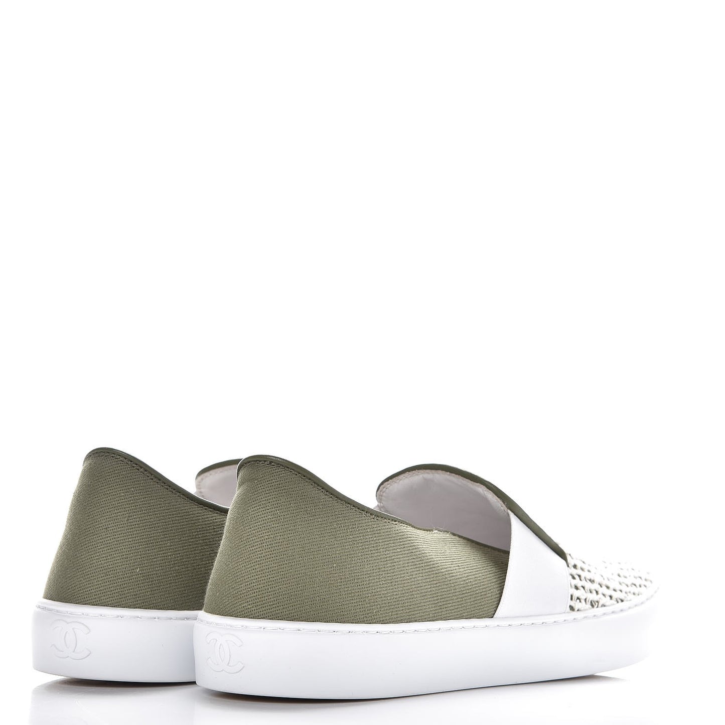 Fabric Mesh Sneakers 40 Khaki Beige
