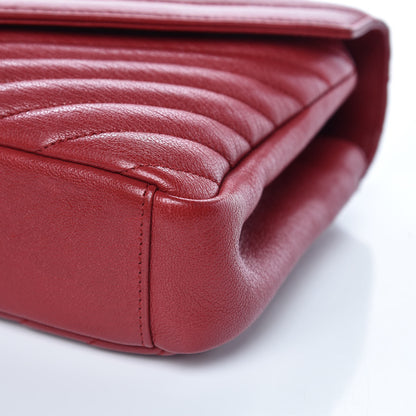 Saint Laurent Sheepskin Matelasse Chevron Monogram Medium College Bag Rouge 10 of 11