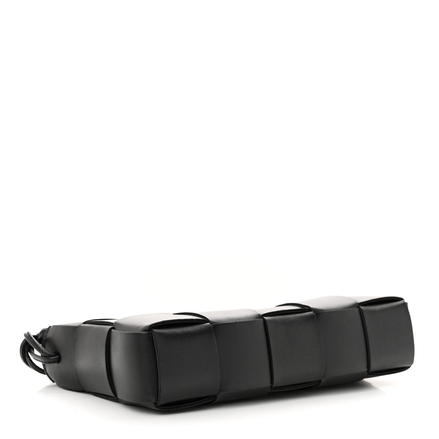 Calfskin Maxi Intrecciato Cassette Pouch On Strap Black