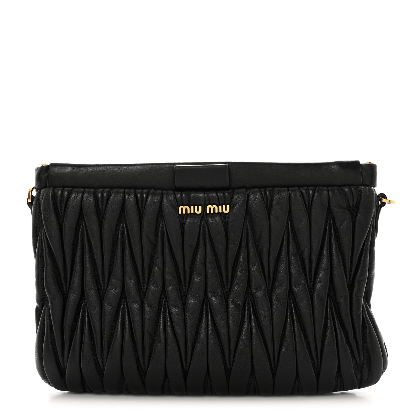 Nappa Matelasse Crossbody Clutch Black