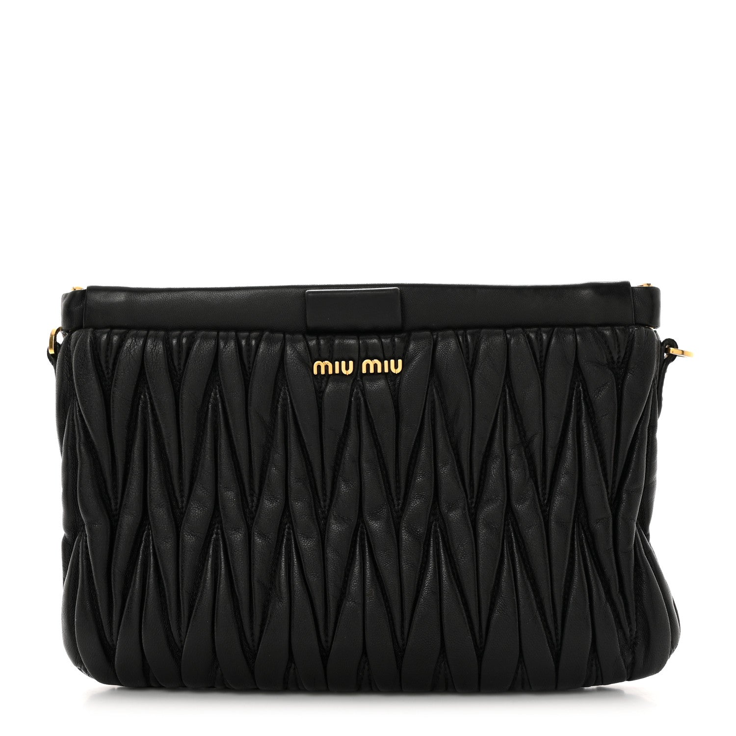 Miu Miu Nappa Matelasse Crossbody Clutch Black 1 of 7