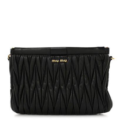 Miu Miu Nappa Matelasse Crossbody Clutch Black 1 of 7