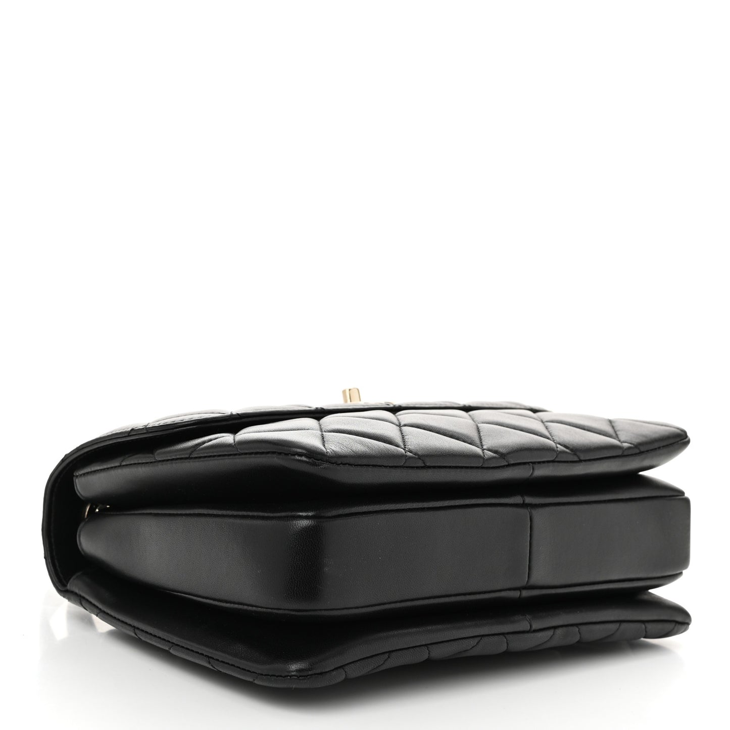 Lambskin Quilted Small Trendy CC Dual Handle Flap Bag Black