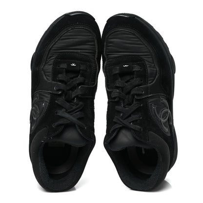 Chanel Fabric Calfskin Suede CC Sneakers  37.5 Black 2 of 8
