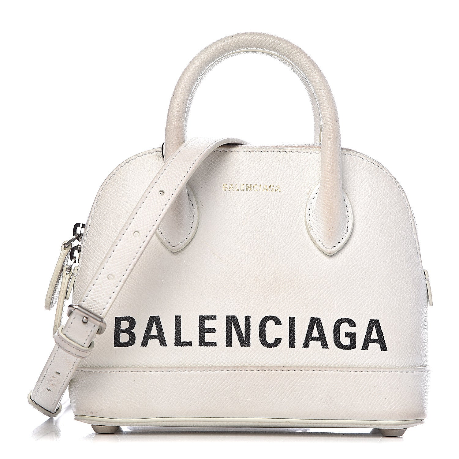 Balenciaga Grained Calfskin XXS Ville Top Handle Bag White Black 1 of 20