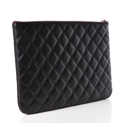 Chanel Lambskin Quilted Medium Cosmetic Case Black 3 of 11