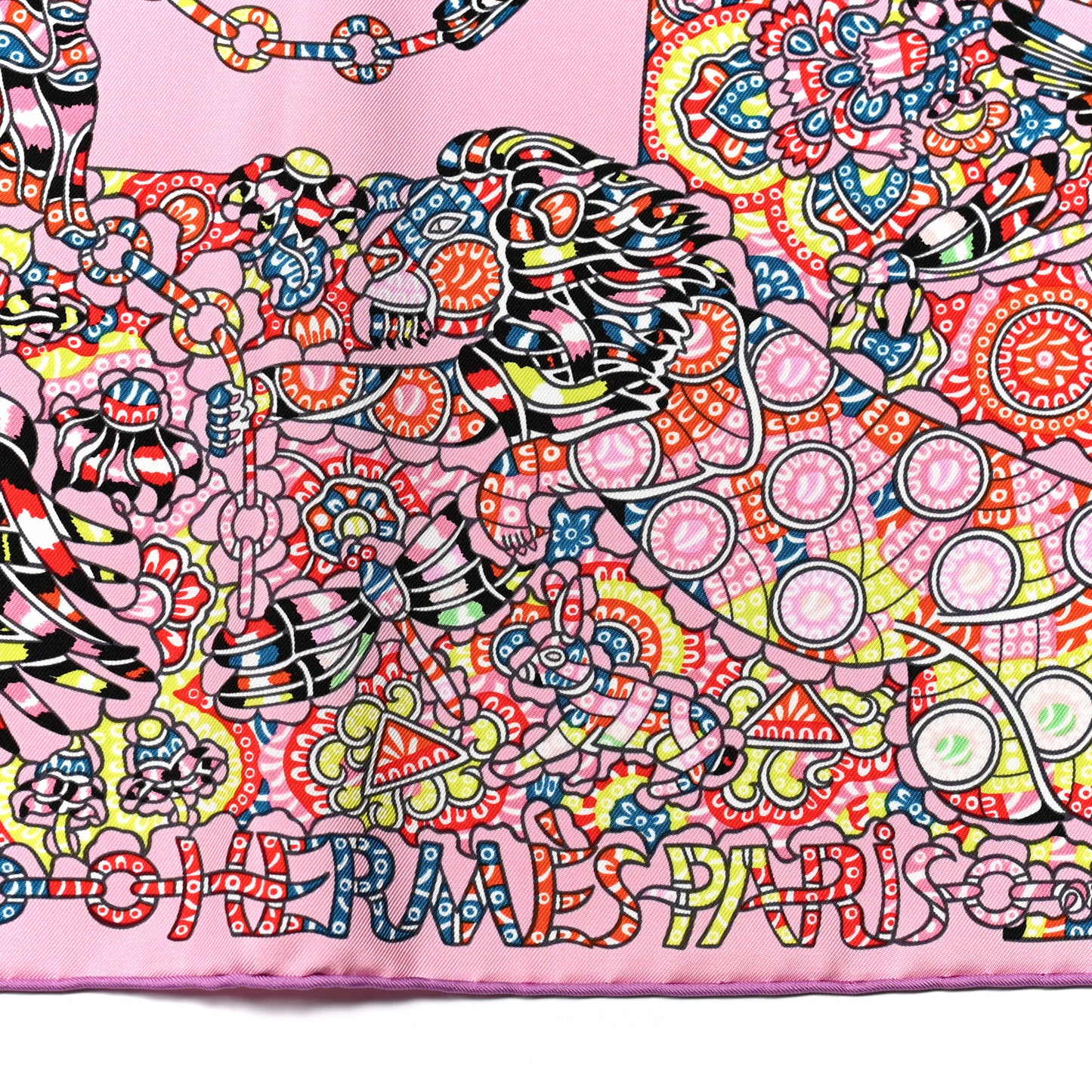 Silk La Legende de La Foret Scarf 90 Rose Bleu Black