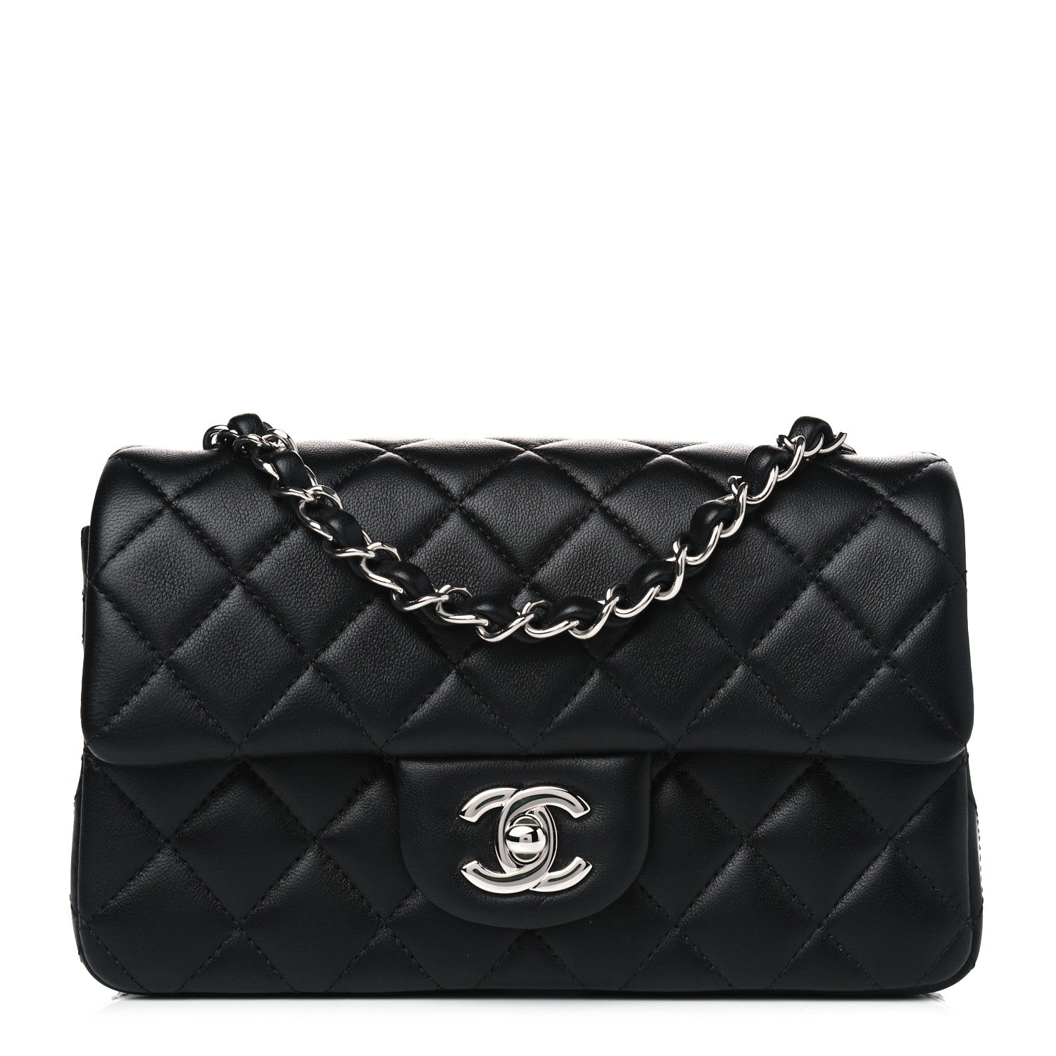 Chanel Lambskin Quilted Mini Rectangular Flap Black 1 of 4