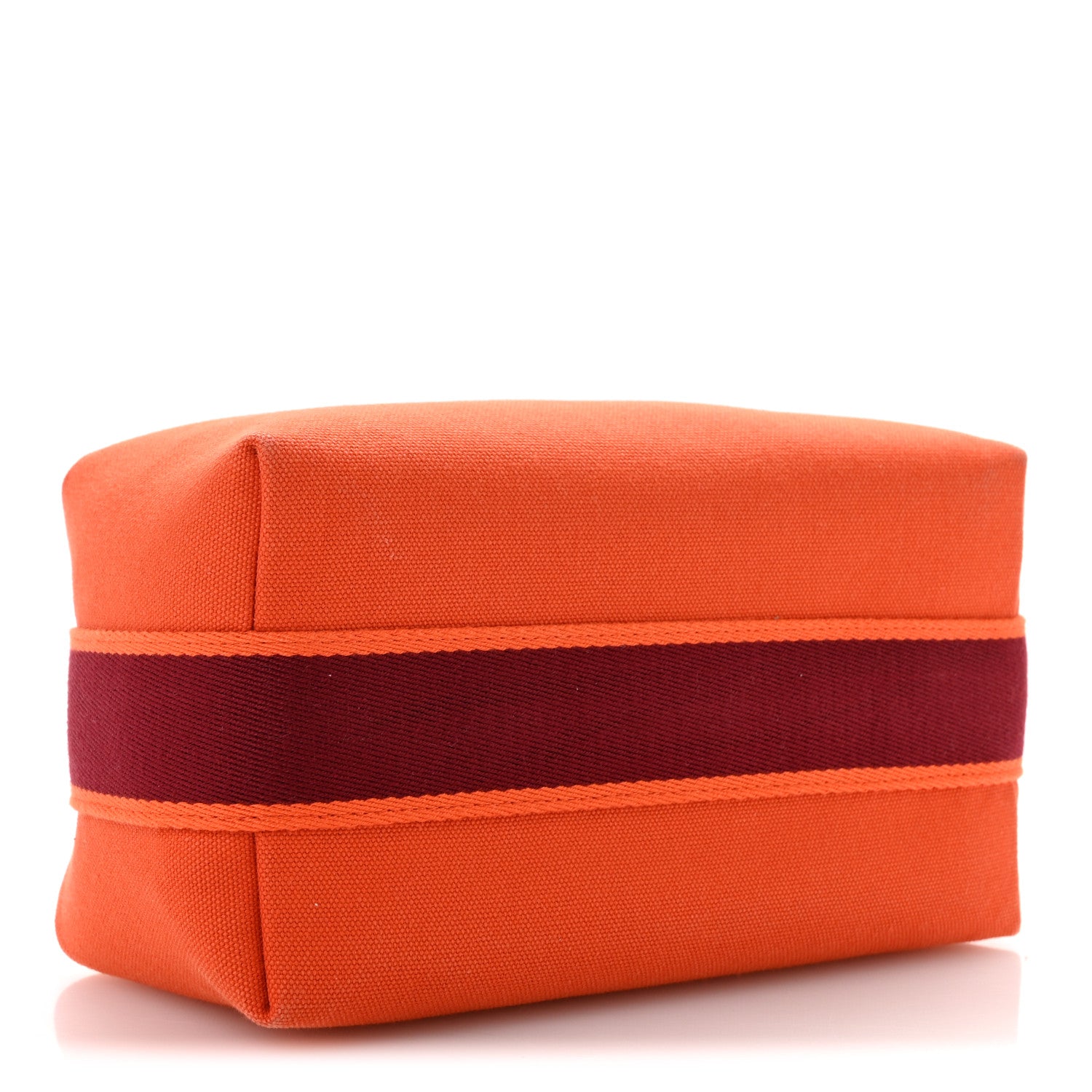 Hermes Canvas Small Bride-A-Brac Pouch Orange Burgundy 4 of 7