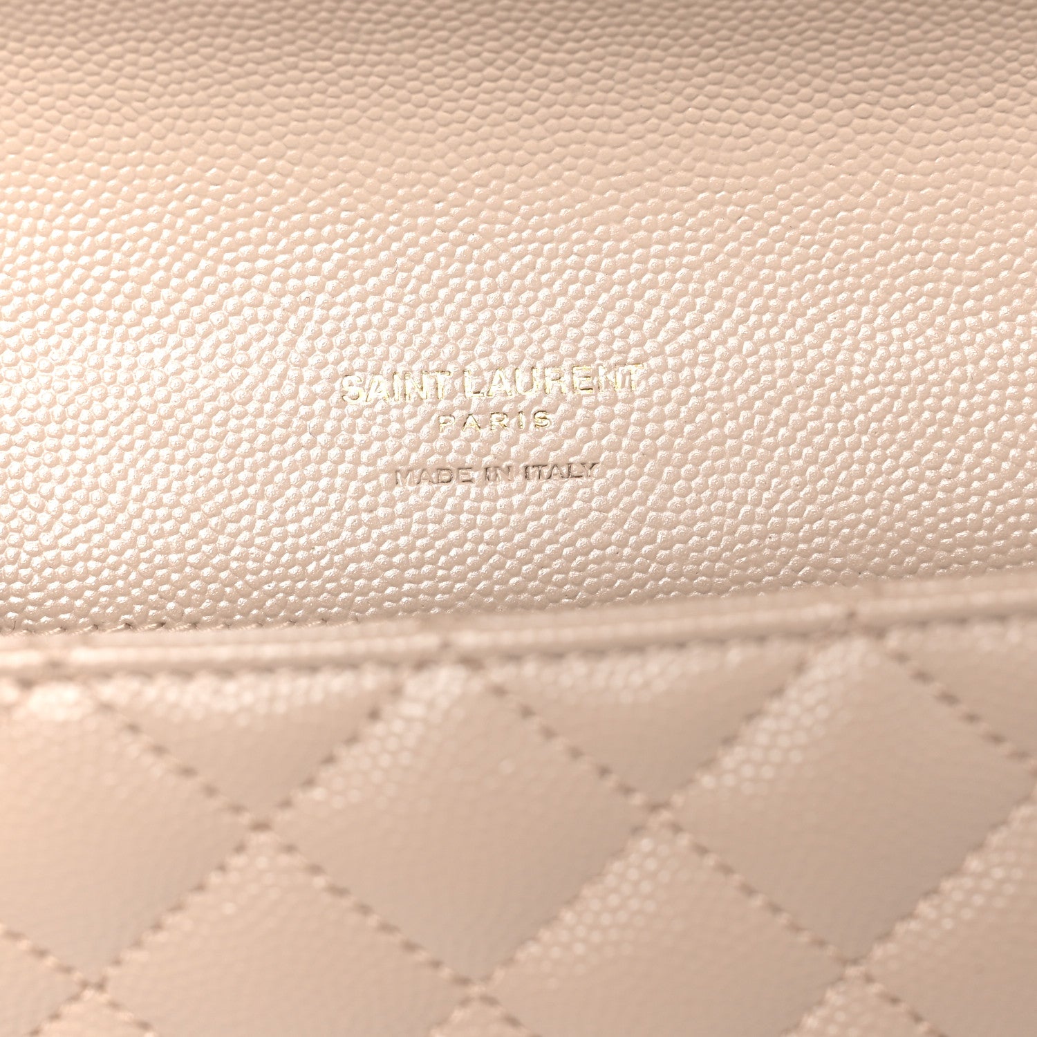 Saint Laurent Grain De Poudre Textured Mixed Matelasse Triquilt Monogram Clutch Dark Beige 6 of 9