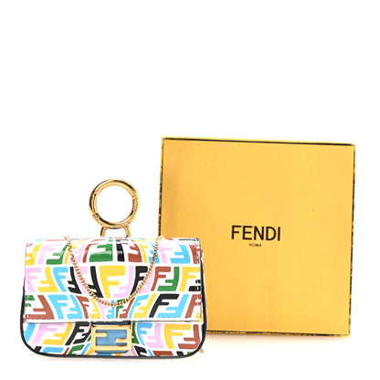 Fendi X SARAH COLEMAN Vitello Liberty Ceylon Micro FF Fish Eye Embossed Nano Baguette Charm Multicolor Cyber Blue 11 of 11