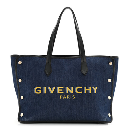 Givenchy Denim Medium Logo Bond Shopper Tote Blue 1 of 12