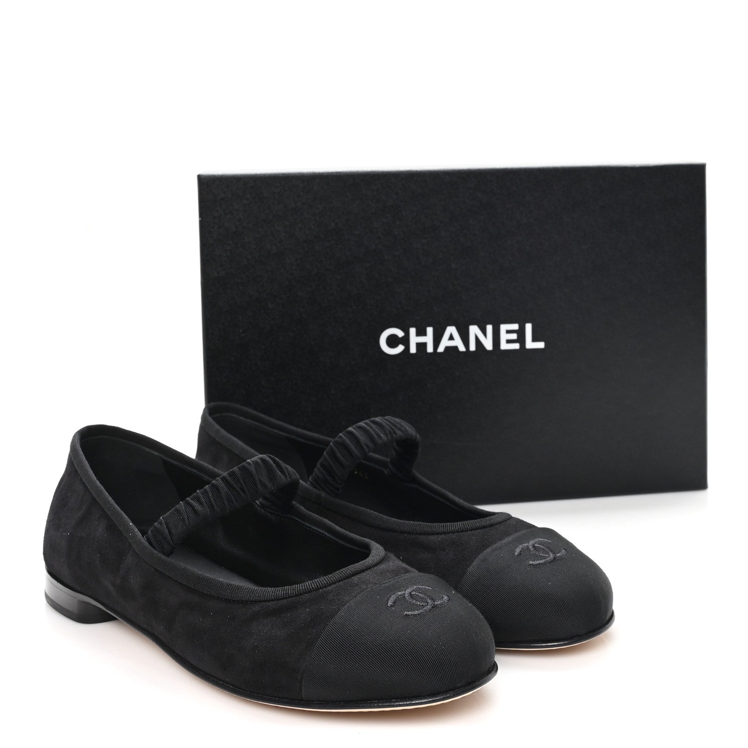 Chanel Suede Kidskin Grosgrain Mary Jane Flats 41 Black 10 of 10