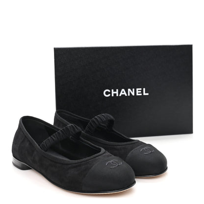Chanel Suede Kidskin Grosgrain Mary Jane Flats 41 Black 10 of 10