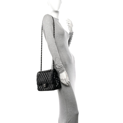 Chanel Patent Quilted Jumbo Double Flap Black 2 of 10