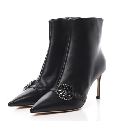 Christian Dior Lambskin Studded Buckle Ankle Boots 38.5 Black 3 of 9
