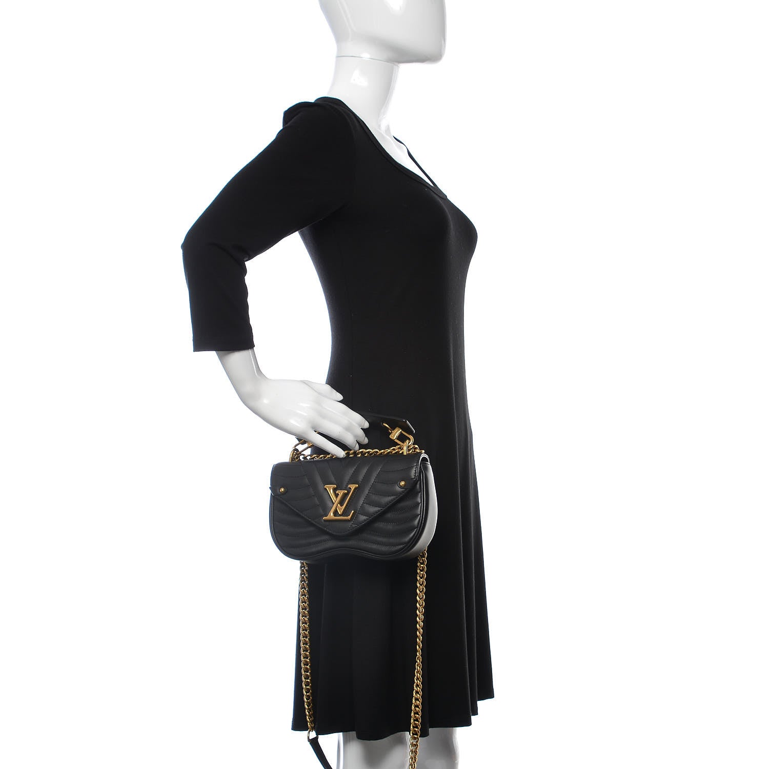 Louis Vuitton Calfskin New Wave Chain PM Black 3 of 11