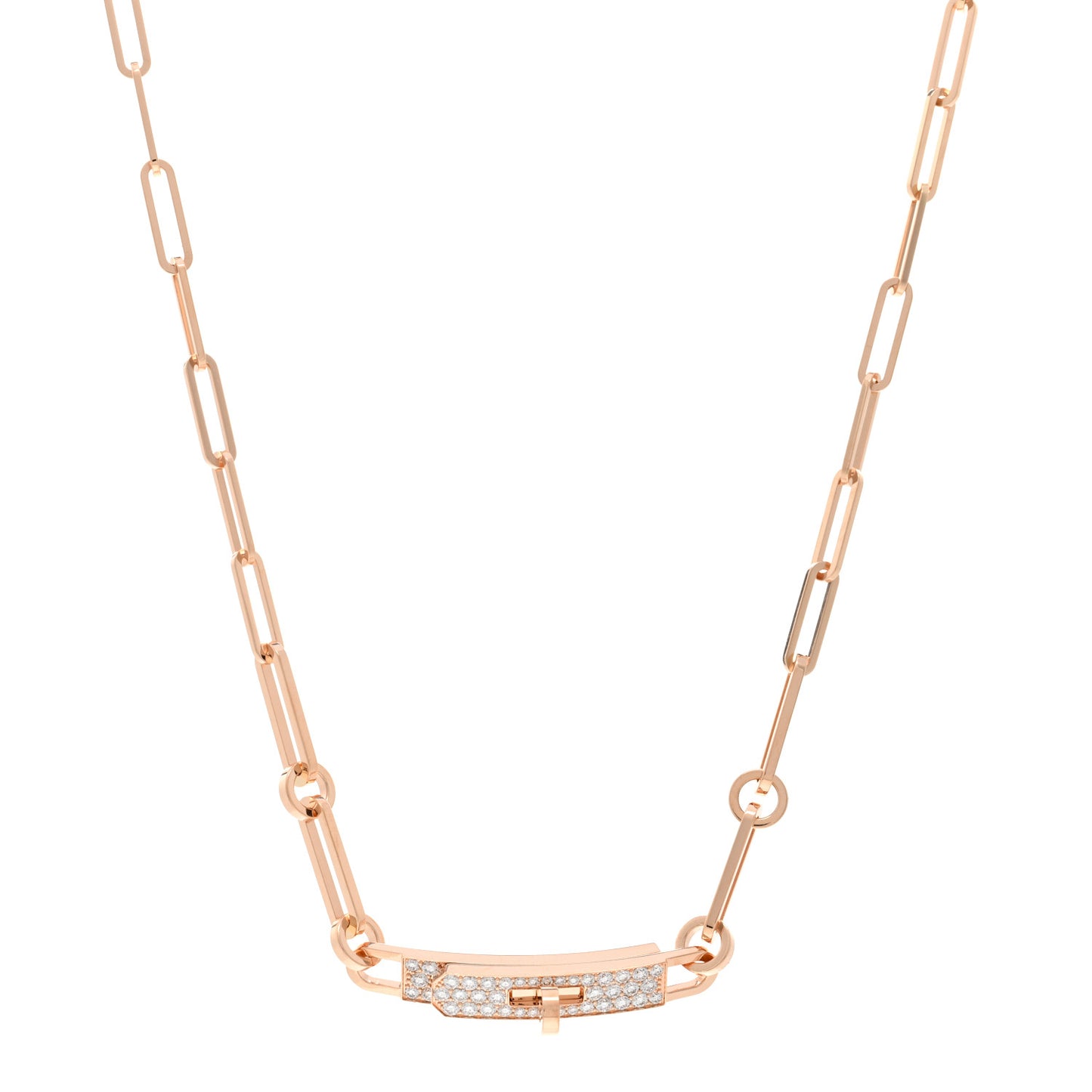 18K Rose Gold Diamond Pave Kelly Chaine Choker Necklace