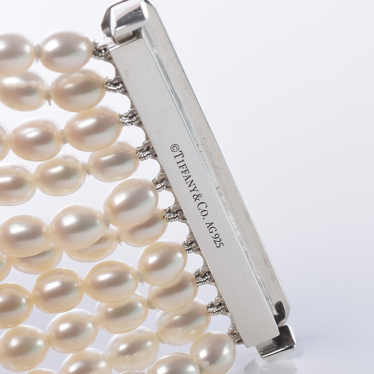 Sterling Silver Freshwater Pearl 4.5mm Ziegfeld 10 Strand Bracelet