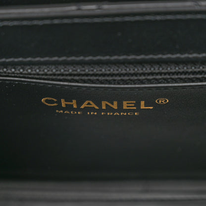 Chanel Shiny Aged Calfskin Quilted Nano Kelly Shopper Black 6 of 11