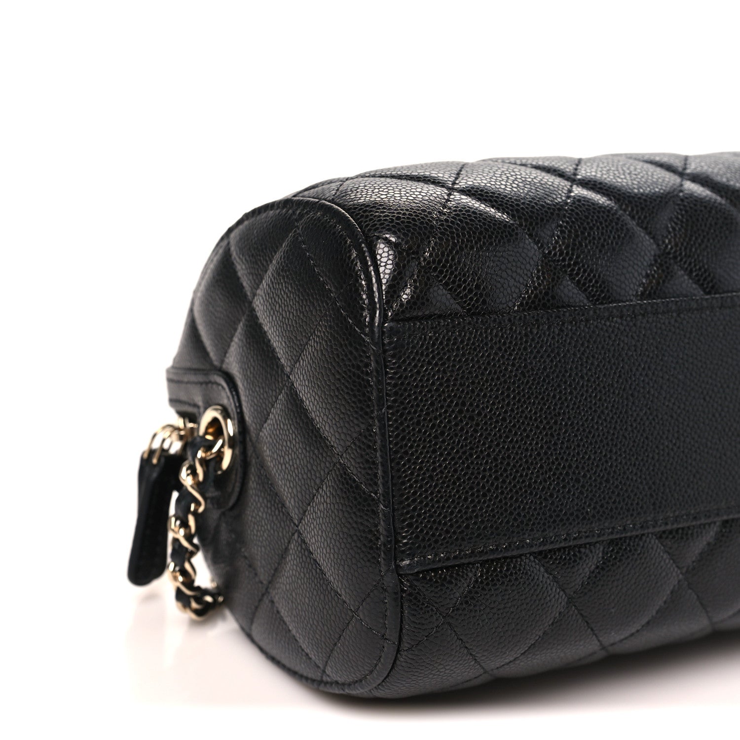 Chanel Caviar Quilted Barrel Clutch With Chain  Black 9 of 11