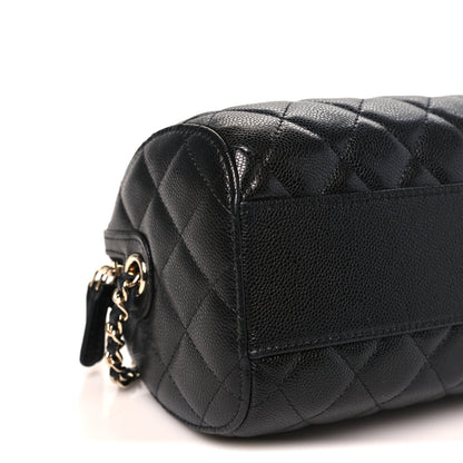 Chanel Caviar Quilted Barrel Clutch With Chain  Black 9 of 11