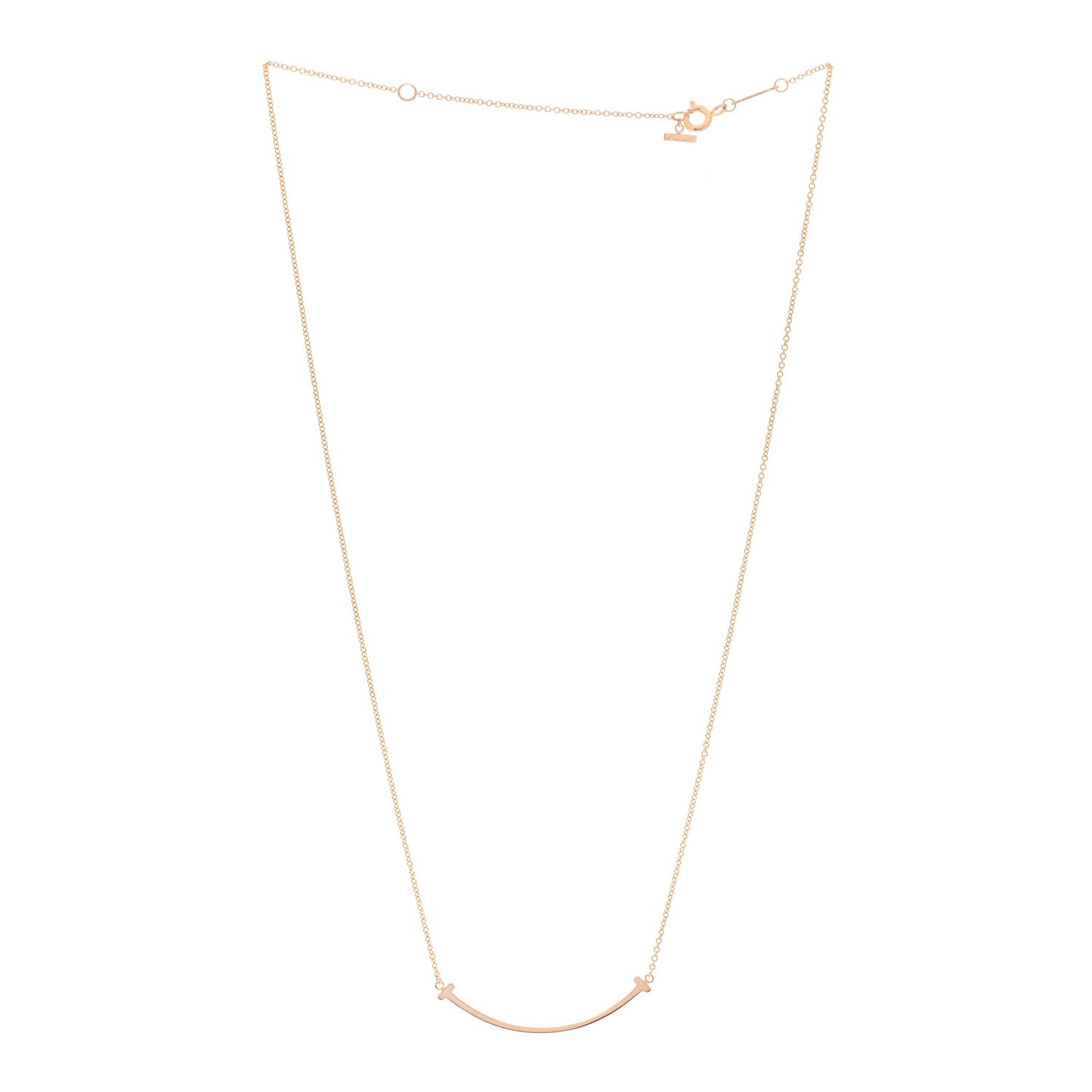 18K Rose Gold Small T Smile Pendant Necklace
