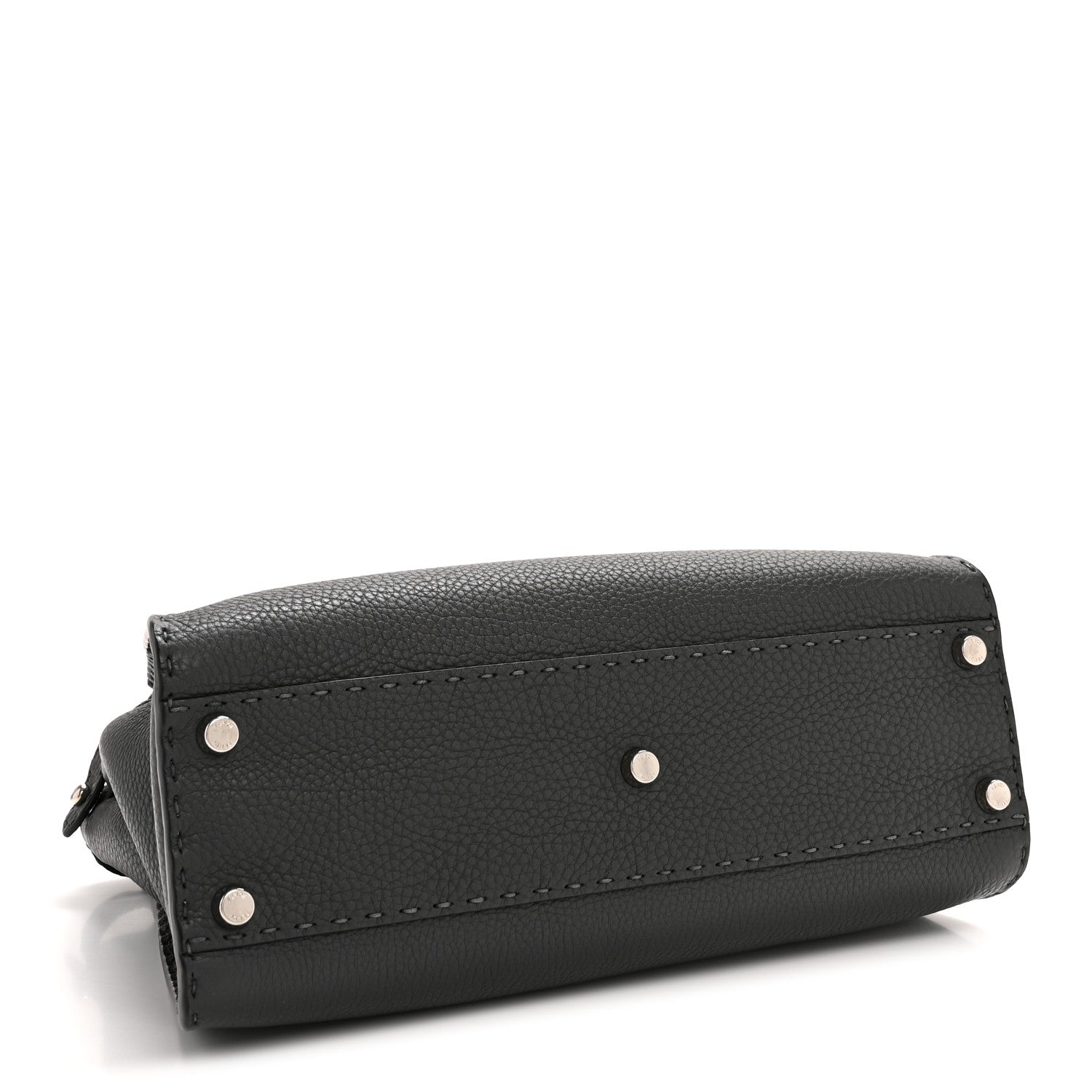 Fendi Cuoio Romano Selleria Bi-Color Medium Peekaboo Iconic Satchel Asfalto Latte 4 of 13