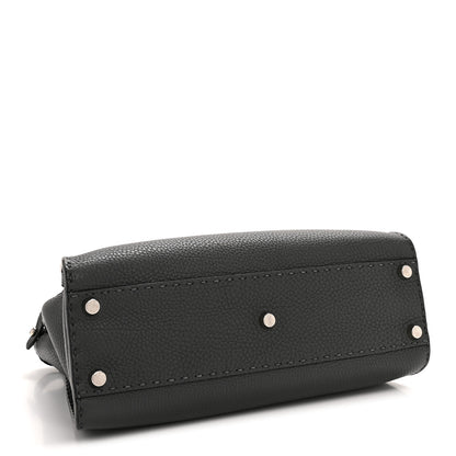 Fendi Cuoio Romano Selleria Bi-Color Medium Peekaboo Iconic Satchel Asfalto Latte 4 of 13