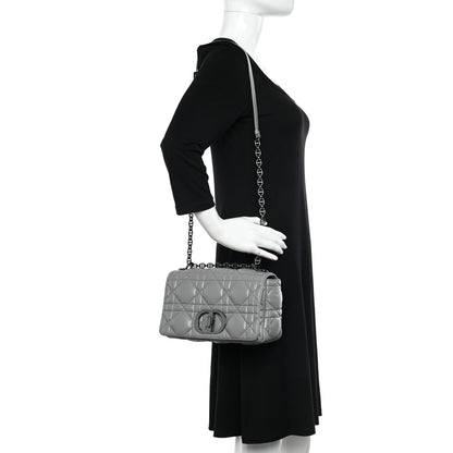 Christian Dior Calfskin Macrocannage Medium Caro Bag Iron Grey 2 of 10