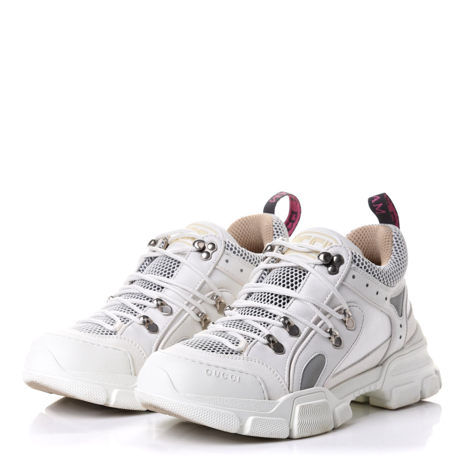 Gucci X SEGA Mesh Calfskin Suede Womens Flashtrek Sneakers 39.5 Great White 3 of 10