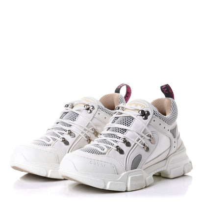 Gucci X SEGA Mesh Calfskin Suede Womens Flashtrek Sneakers 39.5 Great White 3 of 10