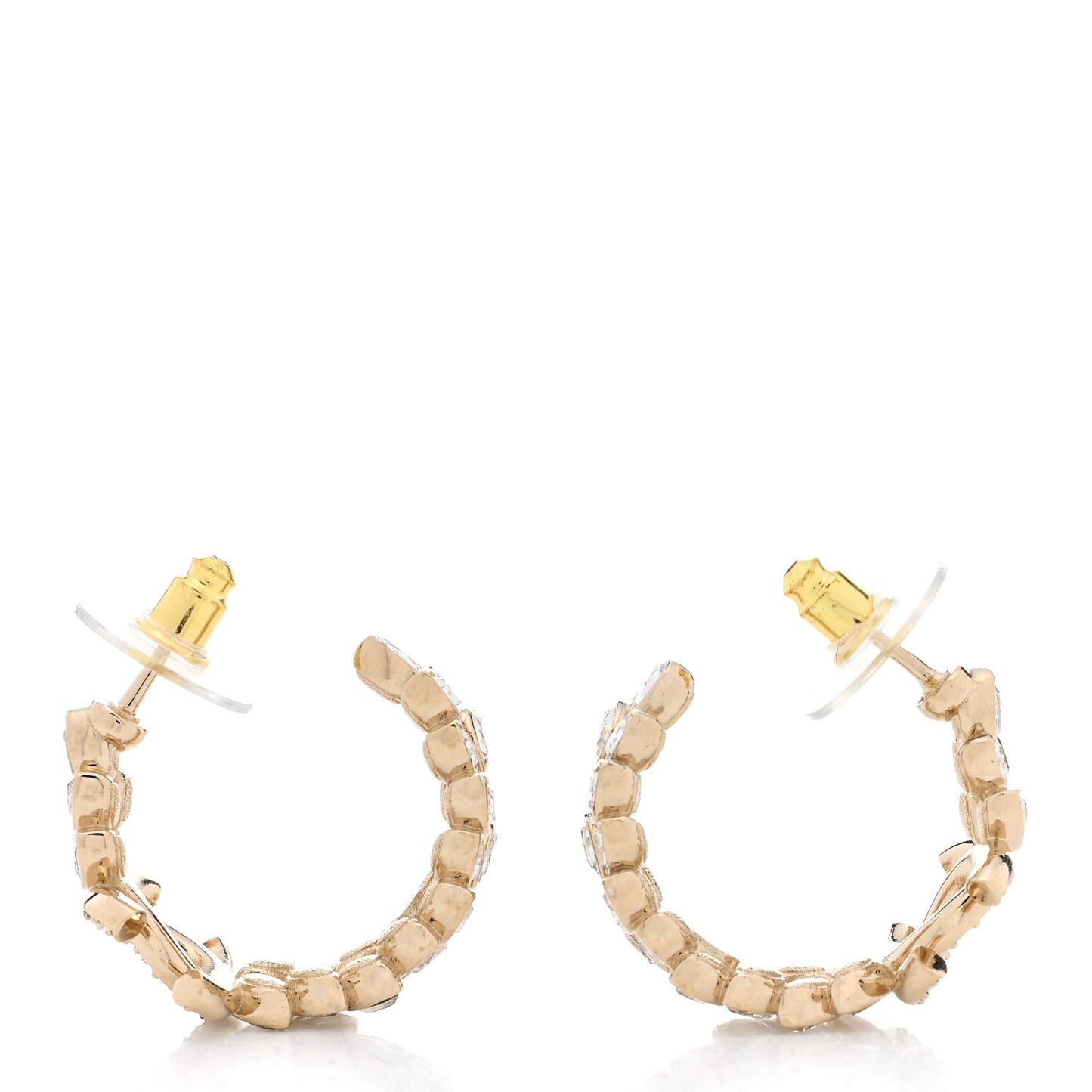 Crystal CC Hoop Earrings Gold