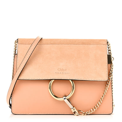 Chloe Calfskin Suede Mini Chain Faye Shoulder Bag Milky Orange 1 of 10