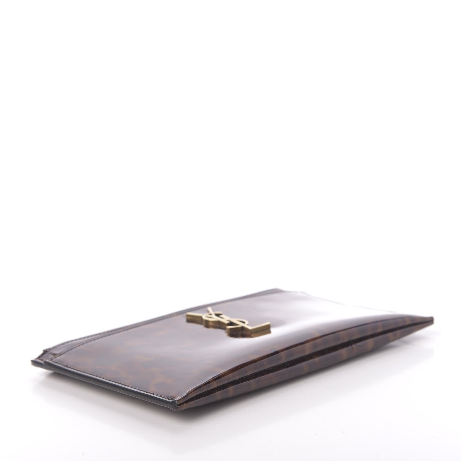 Saint Laurent Patent Monogram Bill Pouch Tortoiseshell 4 of 11