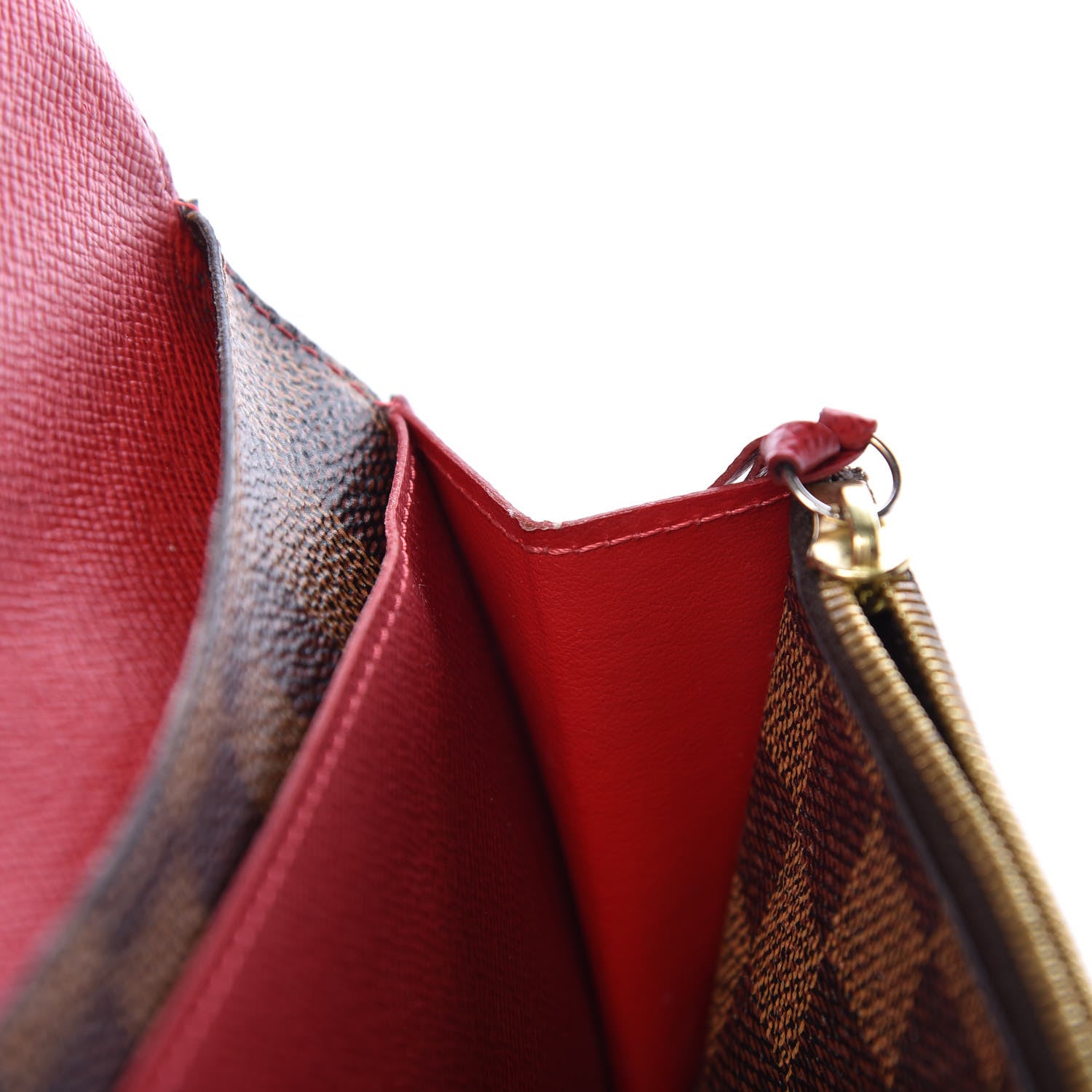 Louis Vuitton Damier Ebene Emilie Wallet Red 10 of 16