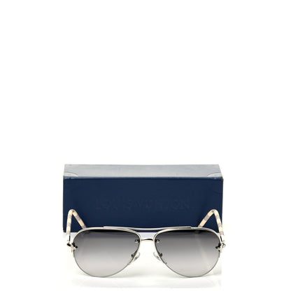 Louis Vuitton Damier Azur Petite Viola Pilote Aviator Sunglasses Z0570U 6 of 6
