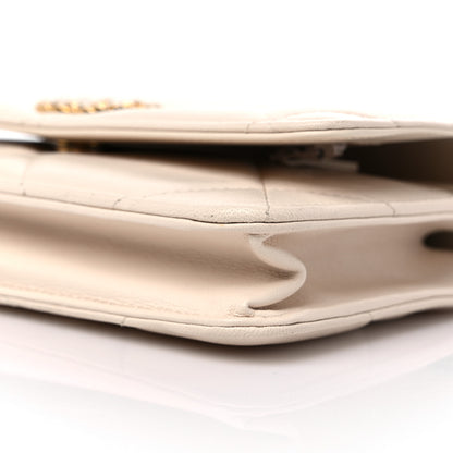 Chanel Goatskin Quilted Chanel 19 Wallet On Chain WOC Light Beige 10 of 13