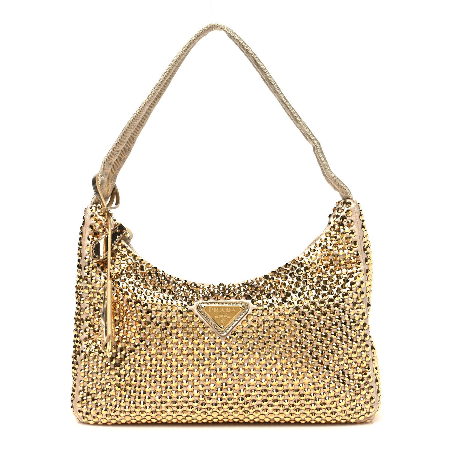 Satin Crystal Mini Re-Edition 2000 Bag Platino