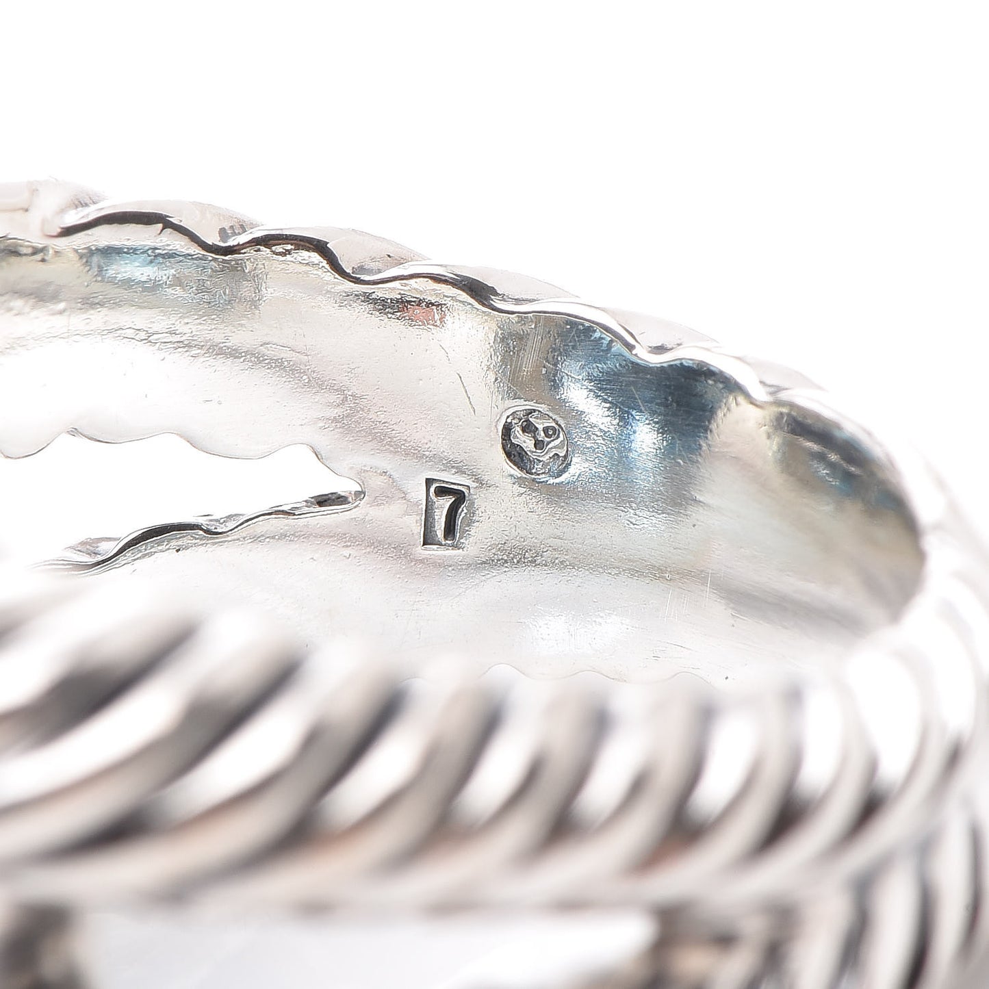 Sterling Silver Diamond Blue Topaz 16mm Albion Ring 54 7