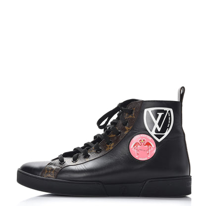 Louis Vuitton Calfskin Monogram Checkpoint Sneaker Boot 38 Black 1 of 11